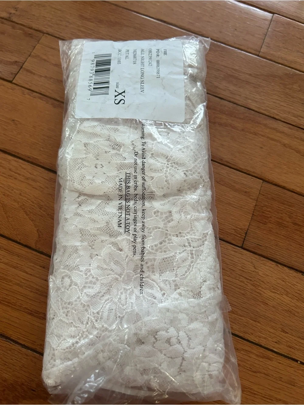 FREE PEOPLE All Night Long Sleeve White Alyssum XS NWT